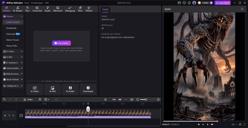 Musik und Audio zu einem Videoprojekt hinzufügen