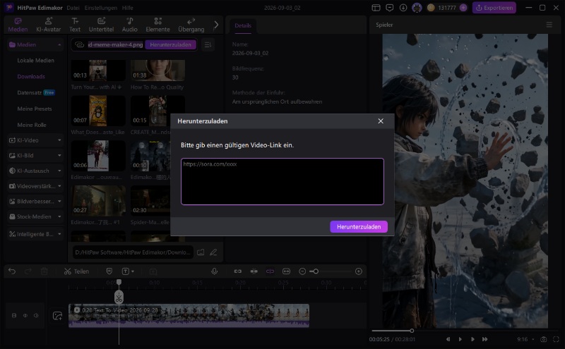 Video in HitPaw Edimakor hochladen