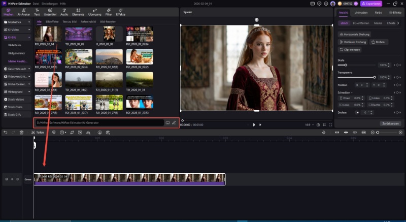 KI-Porträt in hoher Qualität exportieren