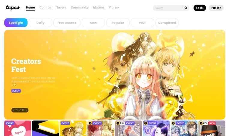 best manga sites tapas