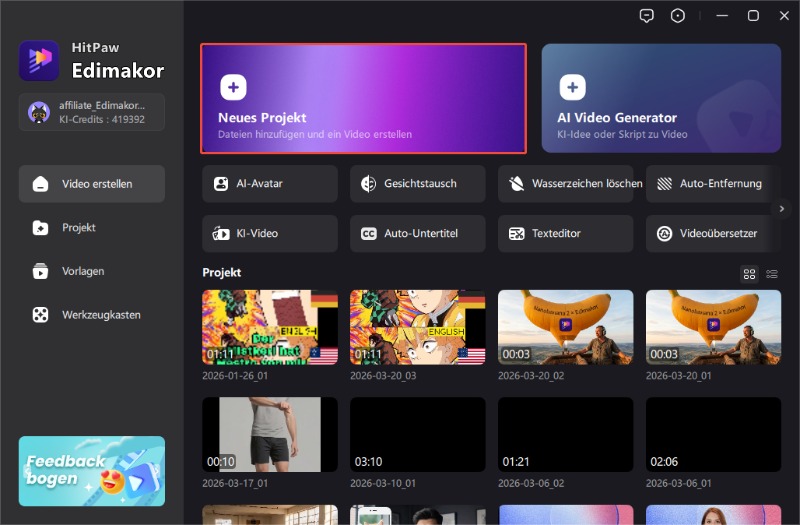 Video erstellen mit Edimakor