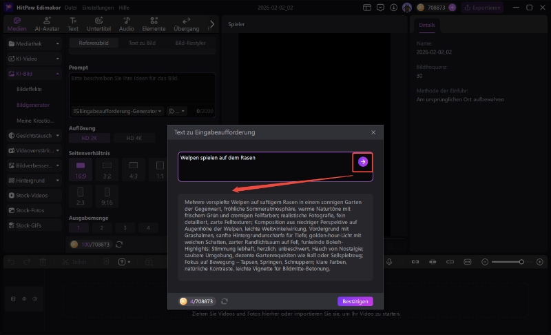 KI generierter Drohnen-Prompt – Beispiel für Luftaufnahme Videos