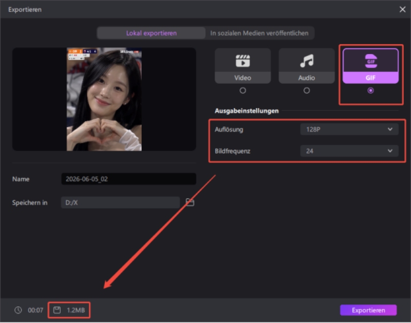 Optimierung der Dateigröße und Exporteinstellungen für den perfekten Snapchat GIF-Versand