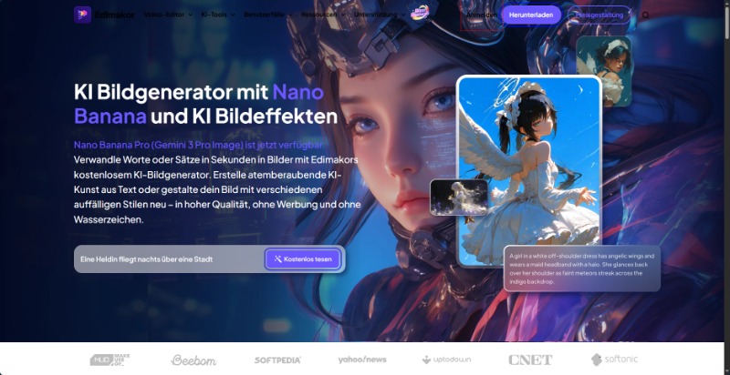 Edimakor Nano Banana Prompt Generator Oberfläche