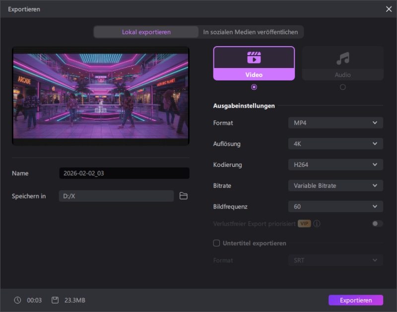 KI-generiertes Stranger-Things-Design exportieren