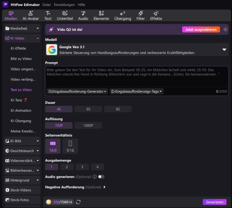 Filmischen KI-Video-Prompt für Stranger Things eingeben
