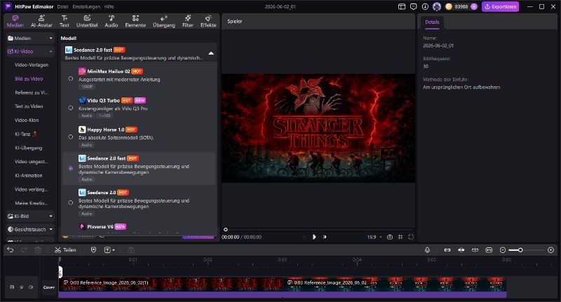 Sora 2 oder Veo 3 für den Stranger Things Video Effekt auswählen
