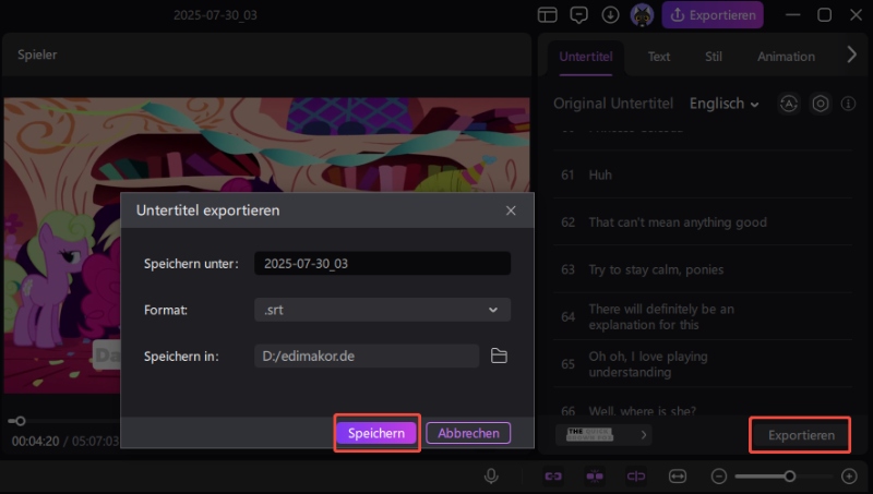 edimakor Videos übersetzen