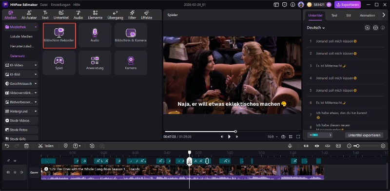 Telegram Bildschirmaufnahme mit HitPaw Edimakor
