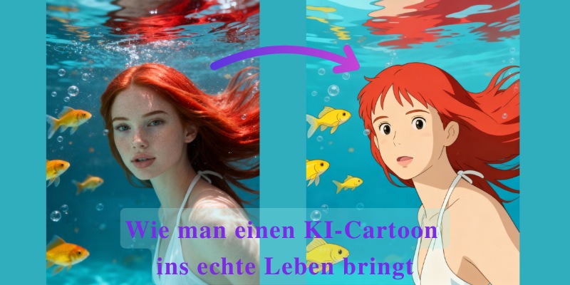 KI-Cartoon bis reales Leben