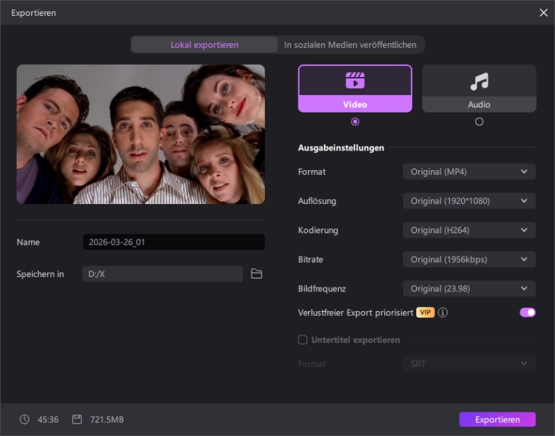 Edimakor Video exportieren – Mit übersetzten Untertiteln speichern