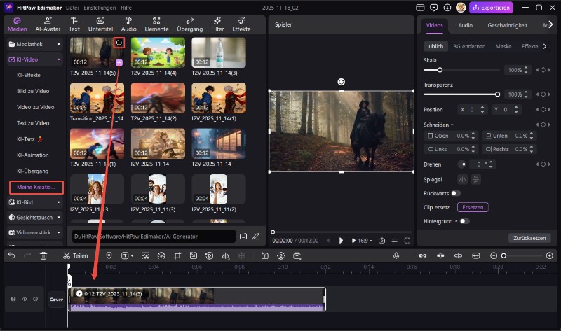 qwen 2.5 Videogenerierung generieren und exportieren