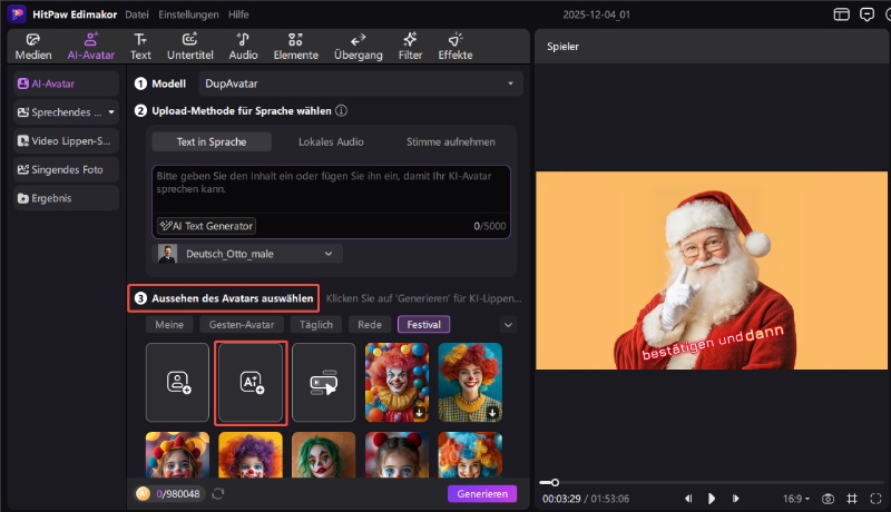 santa ai avatar