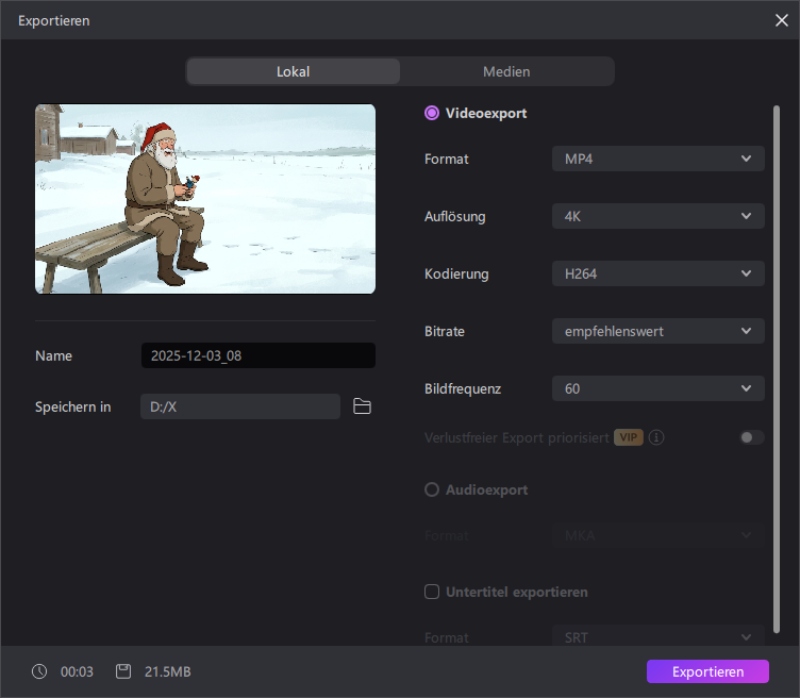 ai santa video Anrufen