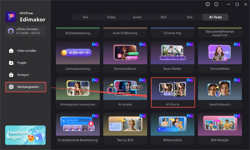 StreamLadder Alternative KI Video Tool Übersicht – Edimakor AI Shorts Generator