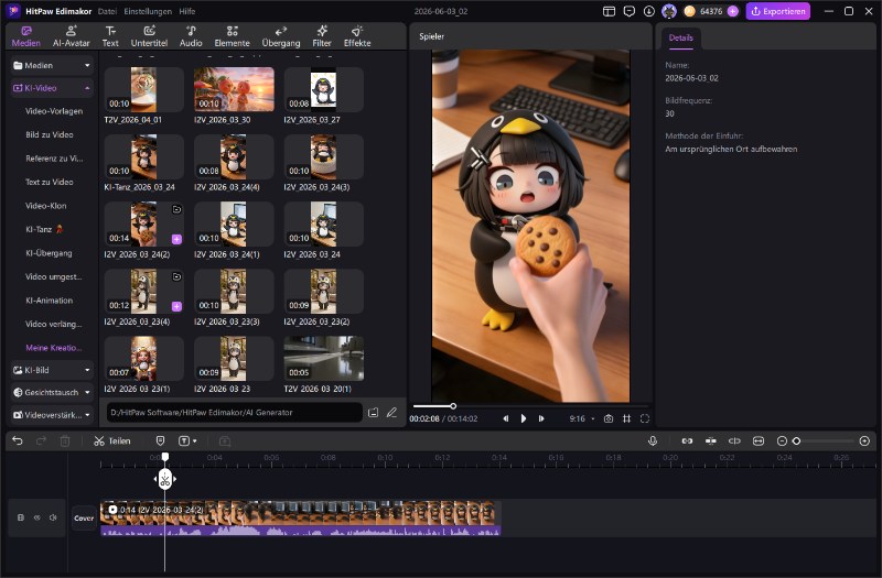 fertiges gugugaga ki video aus edimakor exportieren