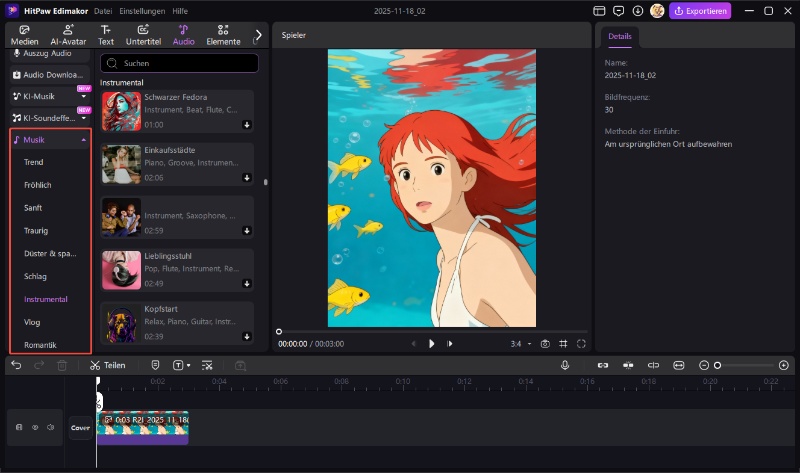 Bearbeiten Sie die Anime-Medien