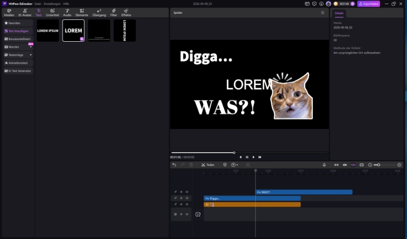 HitPaw Edimakor Text hinzufügen