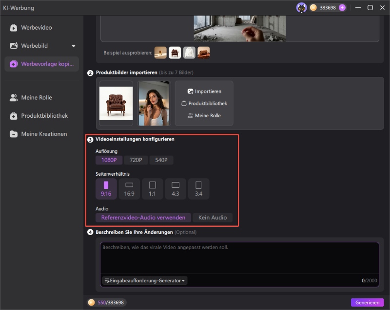 Konfigurieren eines KI-Unboxing-Video-Generators in HitPaw Edimakor