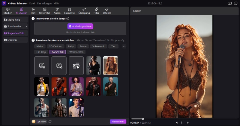 Edimakor Singing Photo Generator