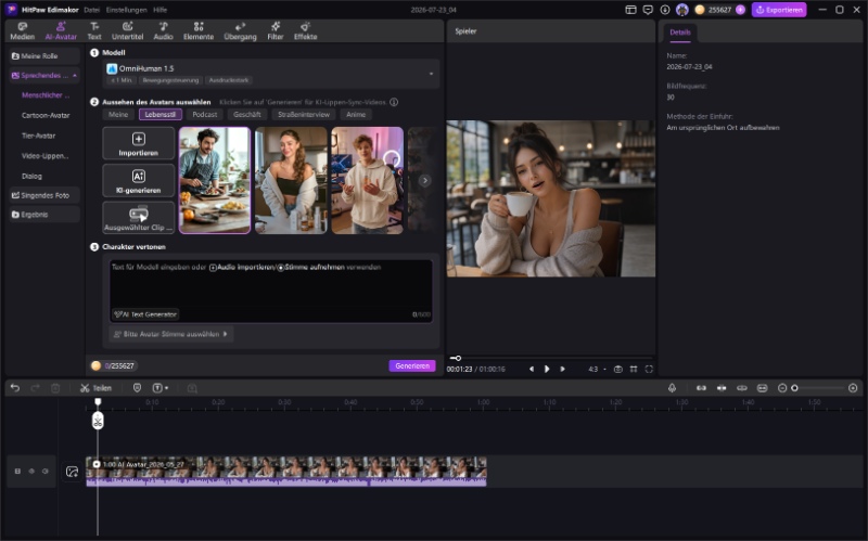 Edimakor Lip-Sync Foto und Video