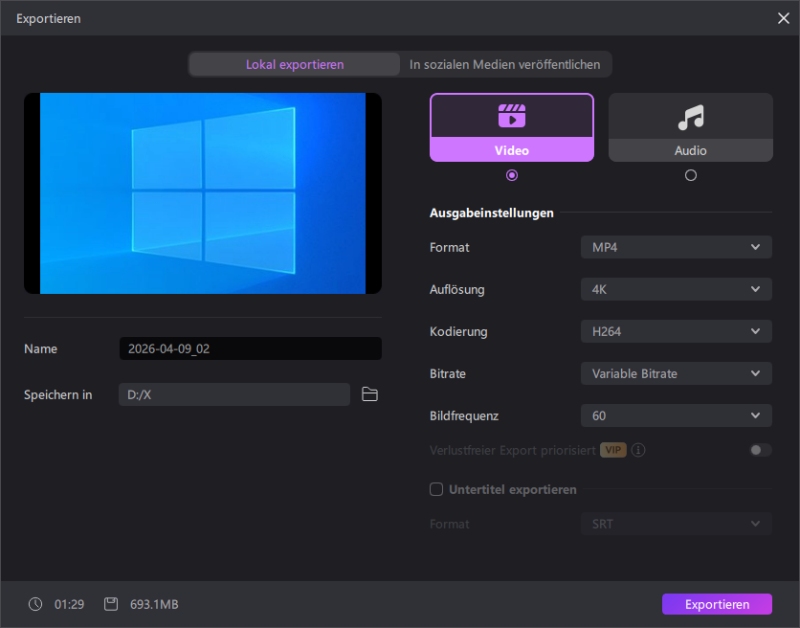 Snapchat Screenshot Benachrichtigung Video exportieren