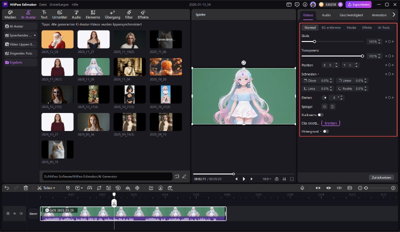 DreamFace Audio importieren – Gesang hinzufügen