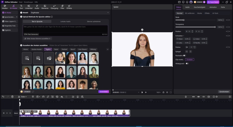 Lippensynchrones KI-Video erstellen