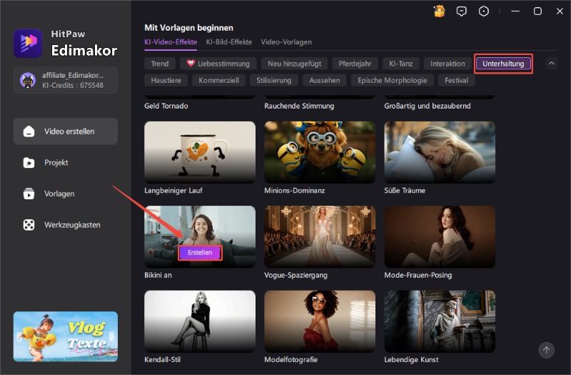 KI Bikini Effekt anwenden – Bild in ein realistisches Bikini-Foto umwandeln