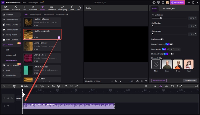ai sound für halloween avatars