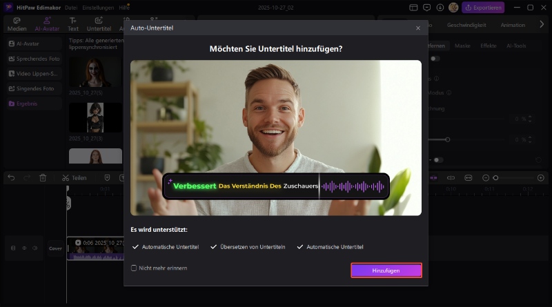 Halloween AI sprechende Avatare mit automatischen Untertiteln