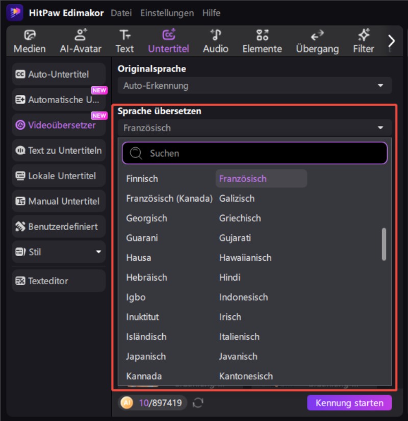 Anime in Edimakor importieren und Untertitel hinzufügen