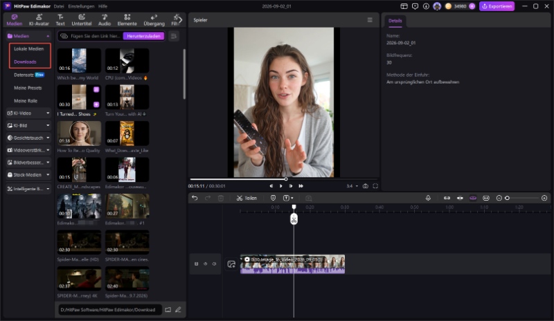 Autocut Video Editor HitPaw Edimakor Dateien importieren