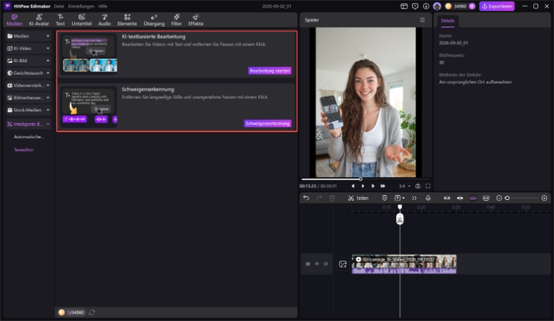 AutoCut Modus fuer automatischen Videoschnitt festlegen