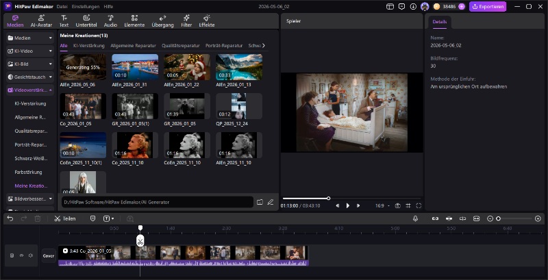 Verbesserte Videoqualität nach KI-Upscaling mit HitPaw Video Enhancer Ergebnis