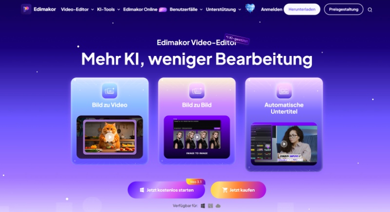 Vorschau der Videobearbeitungs-Software HitPaw Edimakor mit einer Geburtstagsvorlage