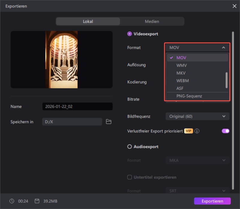 MP4-Datei importieren auf Mac – Medienoption oder Drag-and-Drop