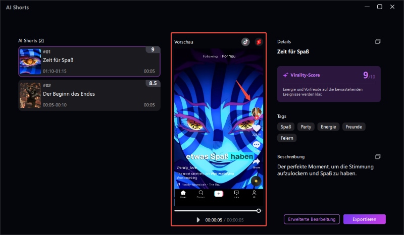 TikTok Live liken und Shorts Vorschau vor Veröffentlichung