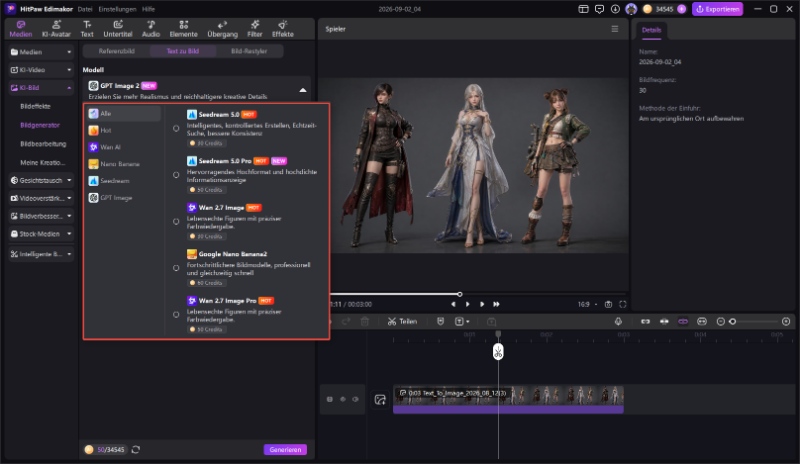 KI Modell fur RPG Charakter Generierung auswaehlen