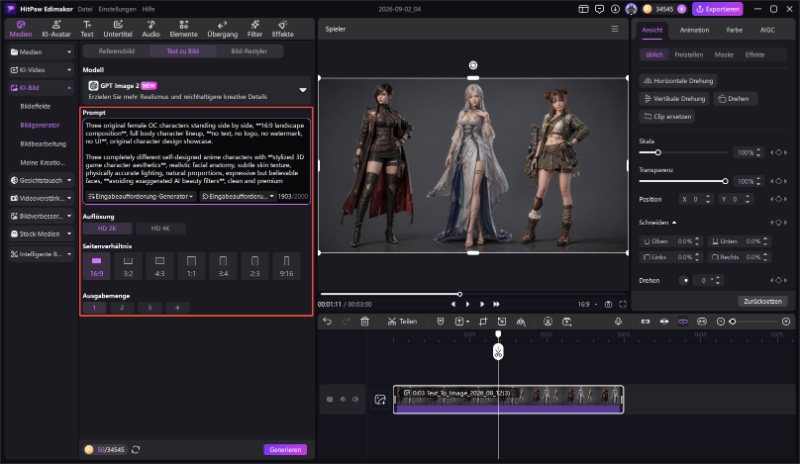 RPG Charakter Prompt fur KI Bildgenerator eingeben