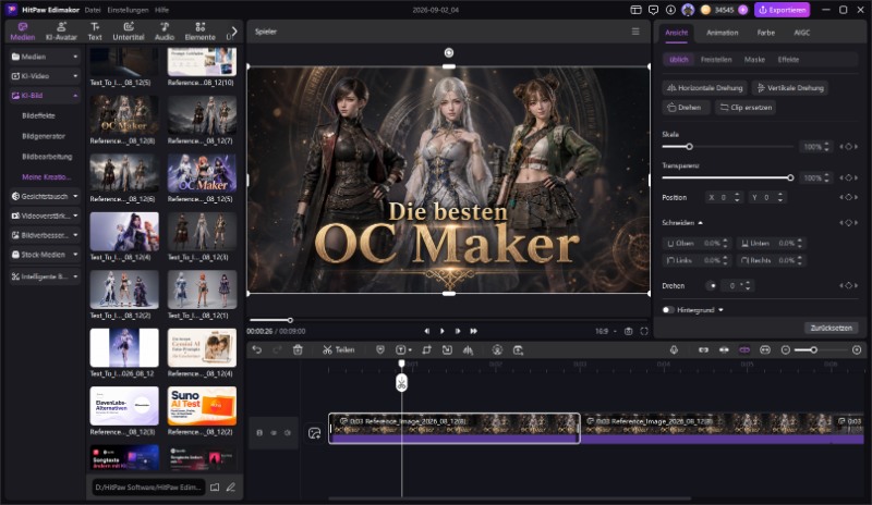 Erstellten KI RPG Charakter als PNG exportieren