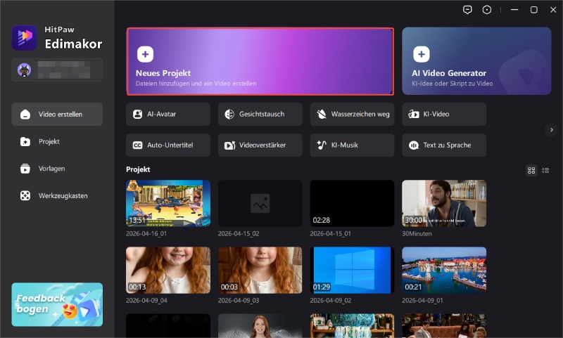 Videoübersetzer Oberfläche in Edimakor – Tool für Untertitel wie bei englische filme mit deutschen untertiteln