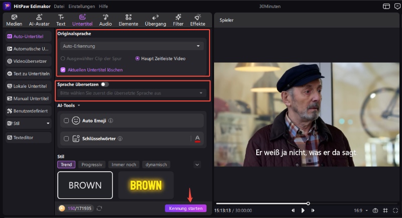 Deutsche Cartoons mit englischen Untertiteln ansehen – automatische Untertitel in Edimakor