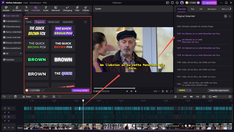 Deutsche Cartoons mit englischen Untertiteln ansehen – automatische Untertitel in Edimakor