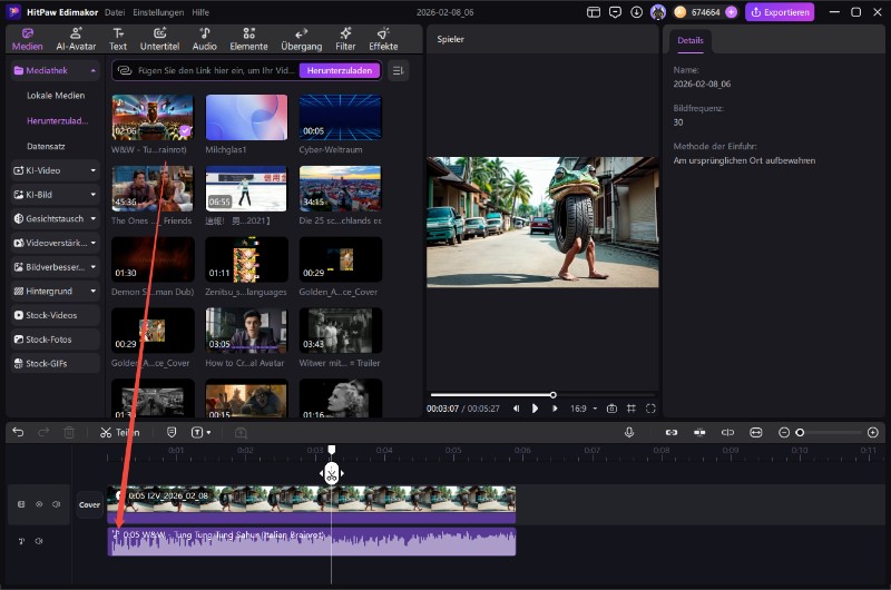 Tung Tung Tung Sahur – Audio extrahieren und importieren