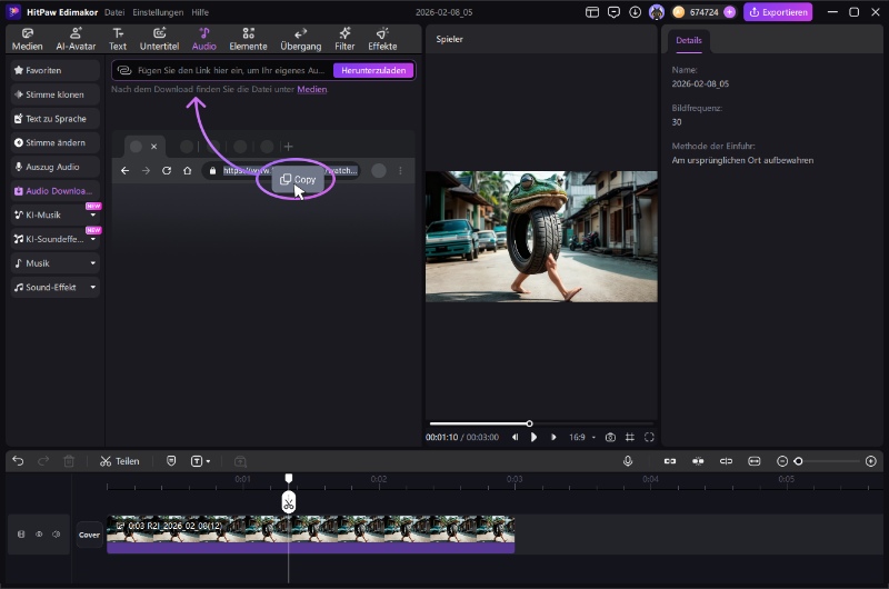 Tung Tung Tung Sahur Audio extrahieren und importieren