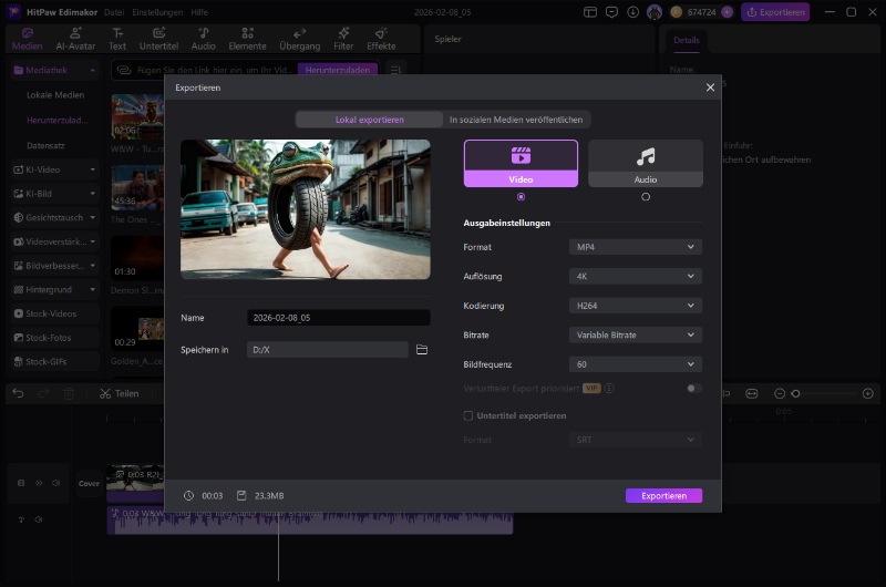 Tung Tung Tung Sahur exportieren und teilen