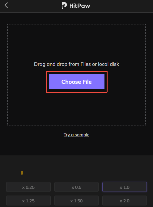 Datei zum HitPaw Online-Tool hinzufügen