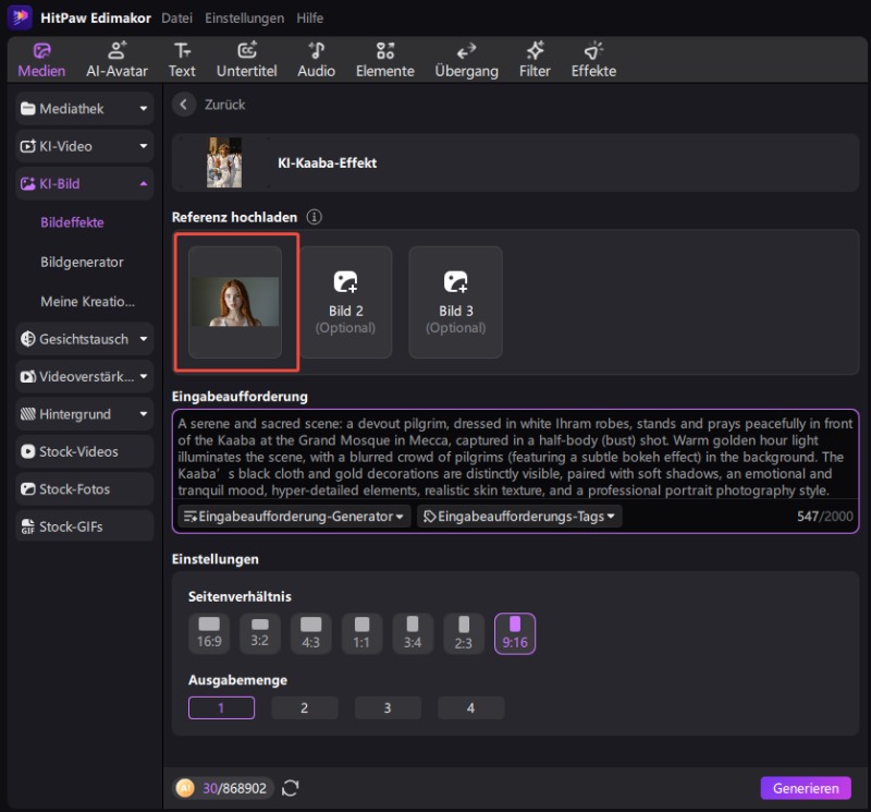 ai photo editor settings