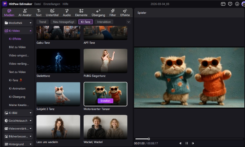 Einstellungen für Chicken Banana KI Video Länge und Auflösung